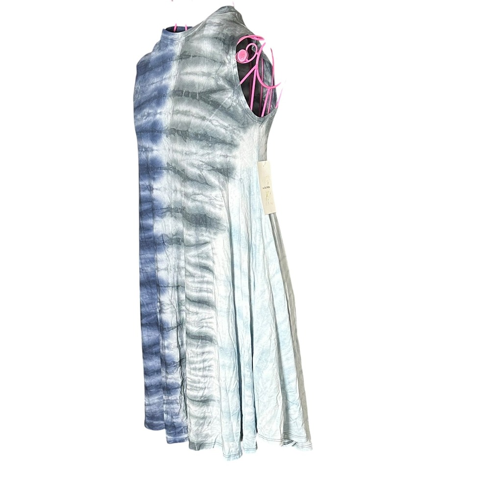Nordstrom Boho Tie Dye Sleeveless Swing Dress Girls Large 10/12 Blue Grey NEW
